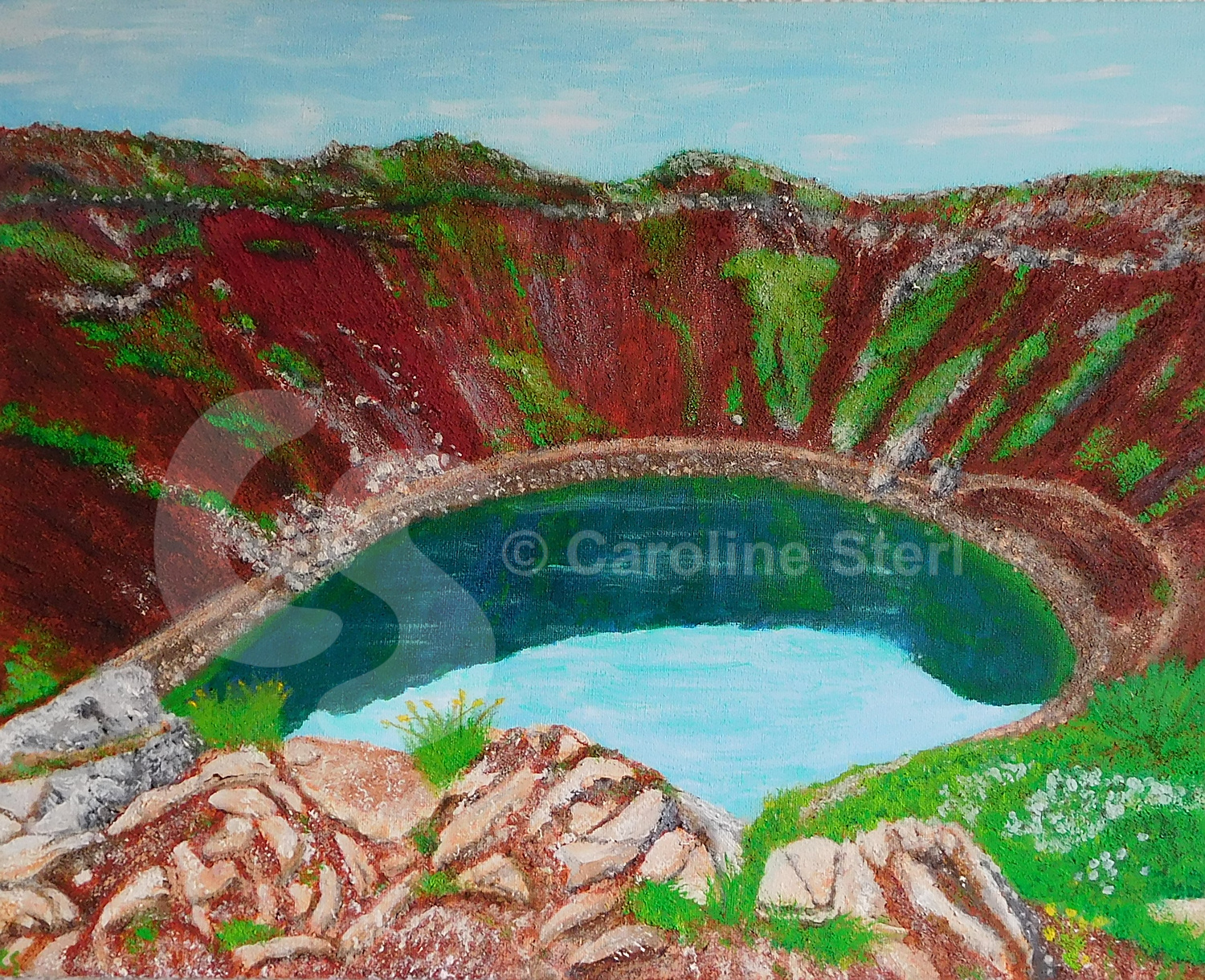 Painting: Keri Crater, Iceland